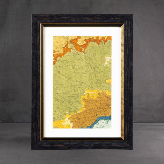 Framed Wall Art - A3 Slim Frame - British Maps - Cirencester Print - 38 x 50cm