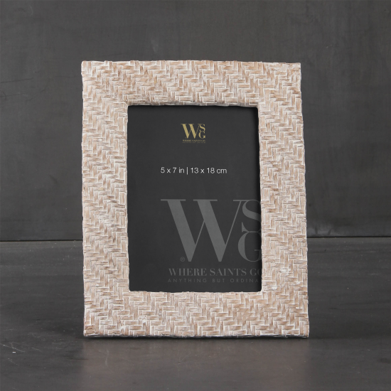 Adams Photo Frame - Natural Rattan Weave Effect - 5 x 7in