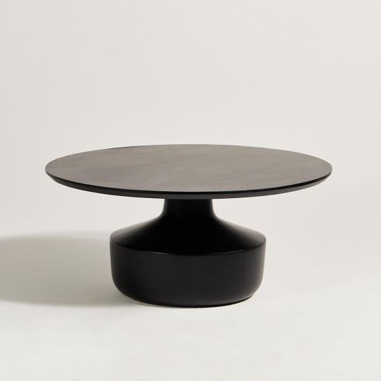 Destiny Coffee Table - Round Top - Black Mango Wood - 90cm