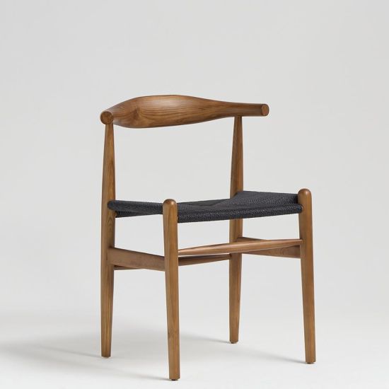 Odense Dining Chair - Black Triple Paper Coil Seat - Walnut Frame