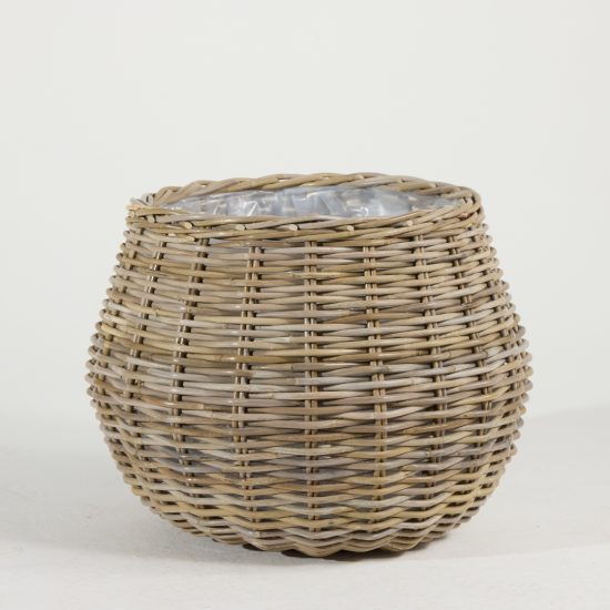 Genoa Planter Rattan Round Plant Pot - 43 x 60cm