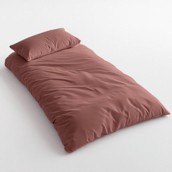 Duvet Cover & Pillowcase Set - Terracotta - Muslin Cotton - Single