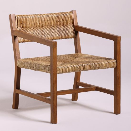 Rosie Accent Armchair - Banana Fiber Seat - Natural Teak Frame