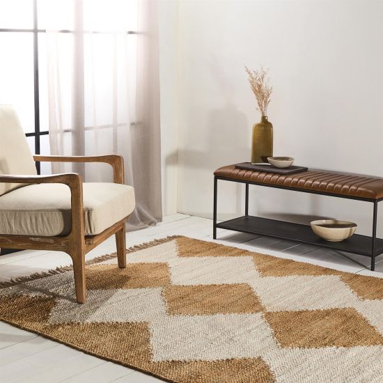 Bhangra Rug - Brown and Natural Jute Rug - Size Options