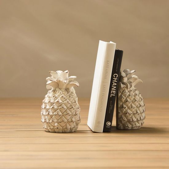 Aloha Bookends - White Pineapple - 13.5cm