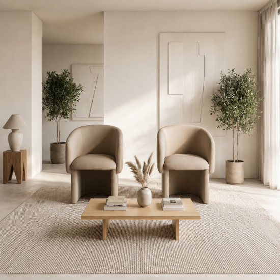 Soho Dining Chair - Mocha Fully Upholstery Fabric
