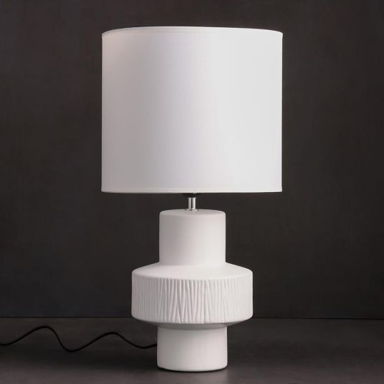 Xandra Table Lamp - Ivory Light Shade - Ceramic Base - 55cm