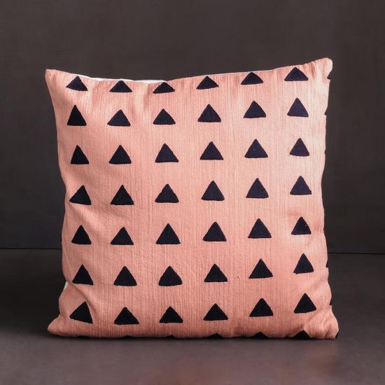 Dolly Square Cushion - Pink & Black Fabric - Abstract Design - 45 x 45cm