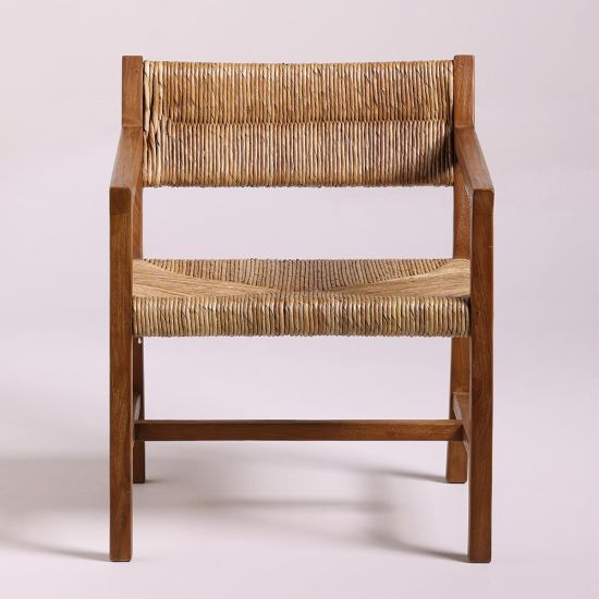 Rosie Accent Armchair - Banana Fiber Seat - Natural Teak Frame