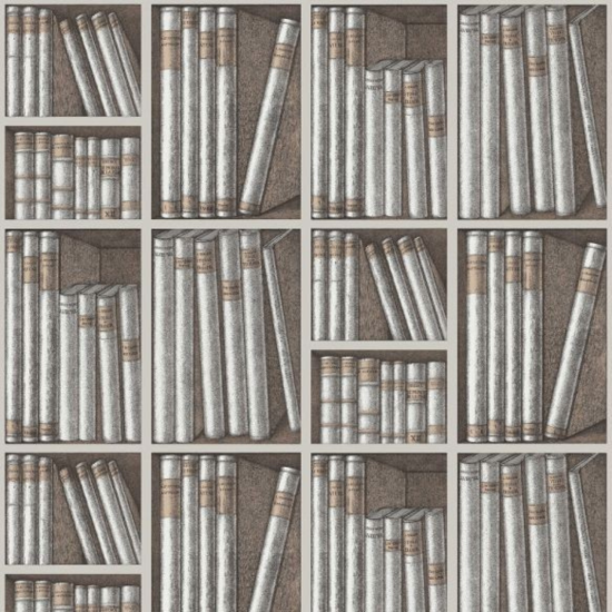 Cole & Son Wallpaper - Ex Libris - Stone & Linen