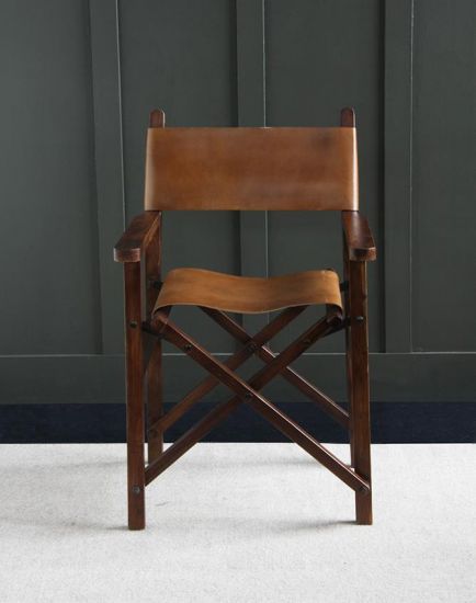 Directors Chair Brown Seat, Leather Directors Chair Dining