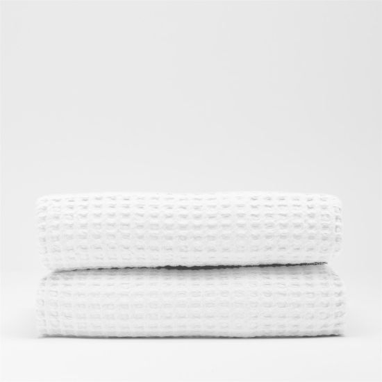 One Thirty Five Throw - Waffle Cotton Bedspread - 2.5 x 2.6m - White