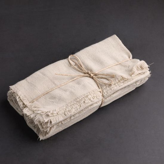Cloth Napkin's Linen - Frayed Edge Detail - 40 x 40cm - Set Of 4