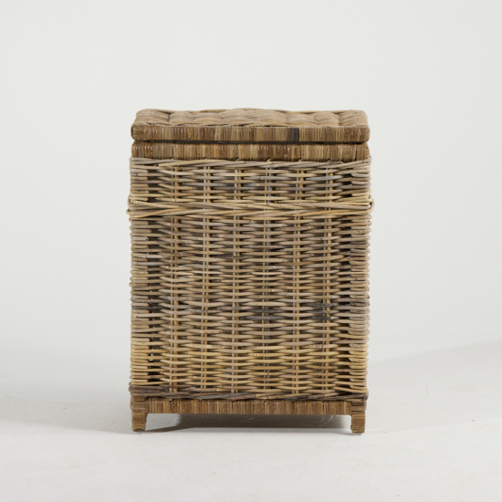 Genoa Laundry Storage Basket with - Rattan Wicker - 50 x 35 x 66cm