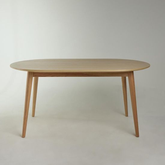 Noah Dining Table - Oval Ash VeneerTop - Solid Wood Legs 90 x 160cm