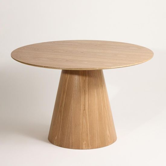 Hansen Pedestal Dining - Natural Round Wood Effect Top - 120cm x 75cm