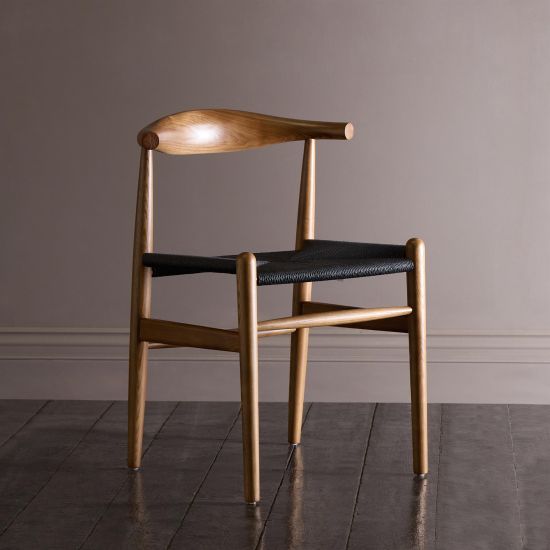 Odense Dining Chair - Black Triple Paper Coil Seat - Walnut Frame