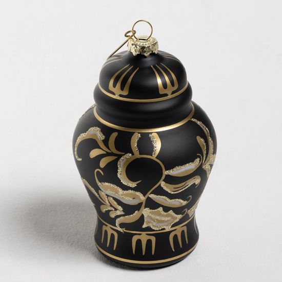 Christmas Decoration Bauble - Black and Gold Ginger Jar