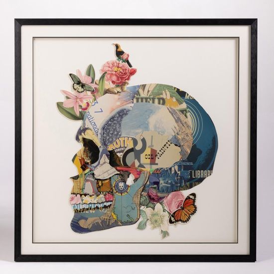 Framed Wall Art - Claesz Vanitas Skull Collage - 100 x 100cm