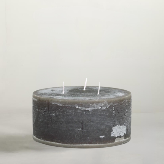 Rustic Pillar Candle - 7cm - 42 Hours Burn Time - Coffee - 3 Wick