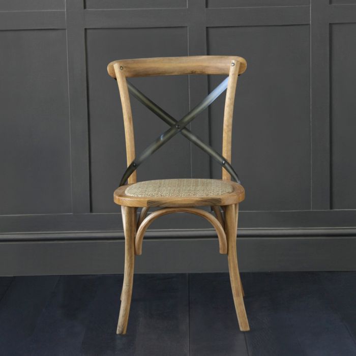 French Cross Back Bentwood Dining Chair Cafe Restaurant Kitchen Bistro Metal Cross Back Natural