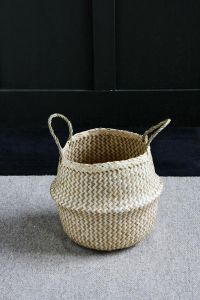 Seagrass ZigZag Natural Belly Basket Wickerwork 30 cm