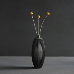 Tall Matte Black Decorative Vase for Flowers Indoors Home Design Ornament