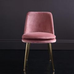 The Chelsea – Velvet Dining Chair – In Dusky Pink