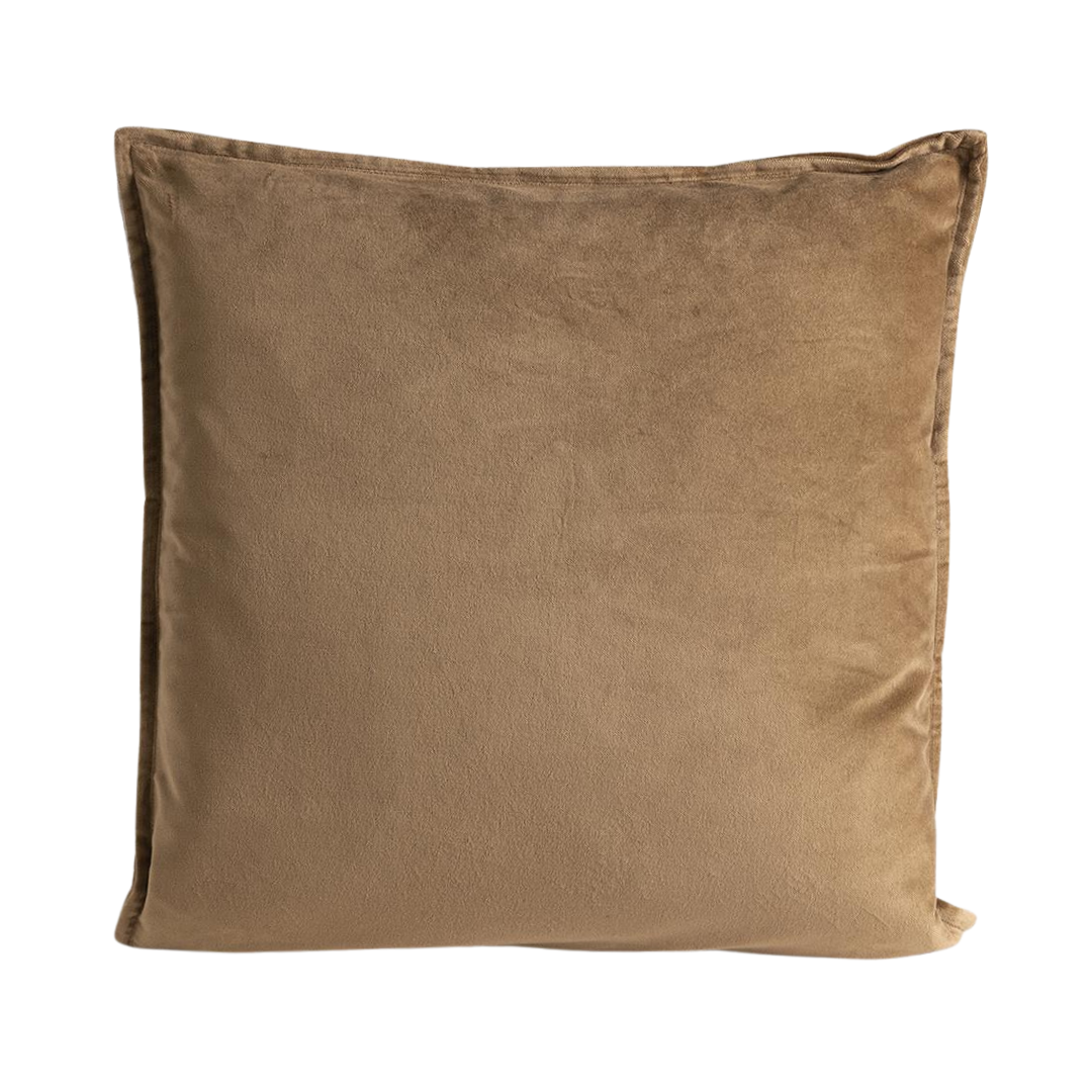 Vester Square Cushion - Stonewashed Wood Velvet - Piping Edge - 50 x 50cm