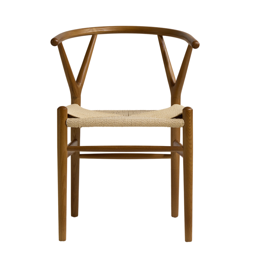 Wish Mid-Century Dining Chair - Dark Frame - Natural Seat