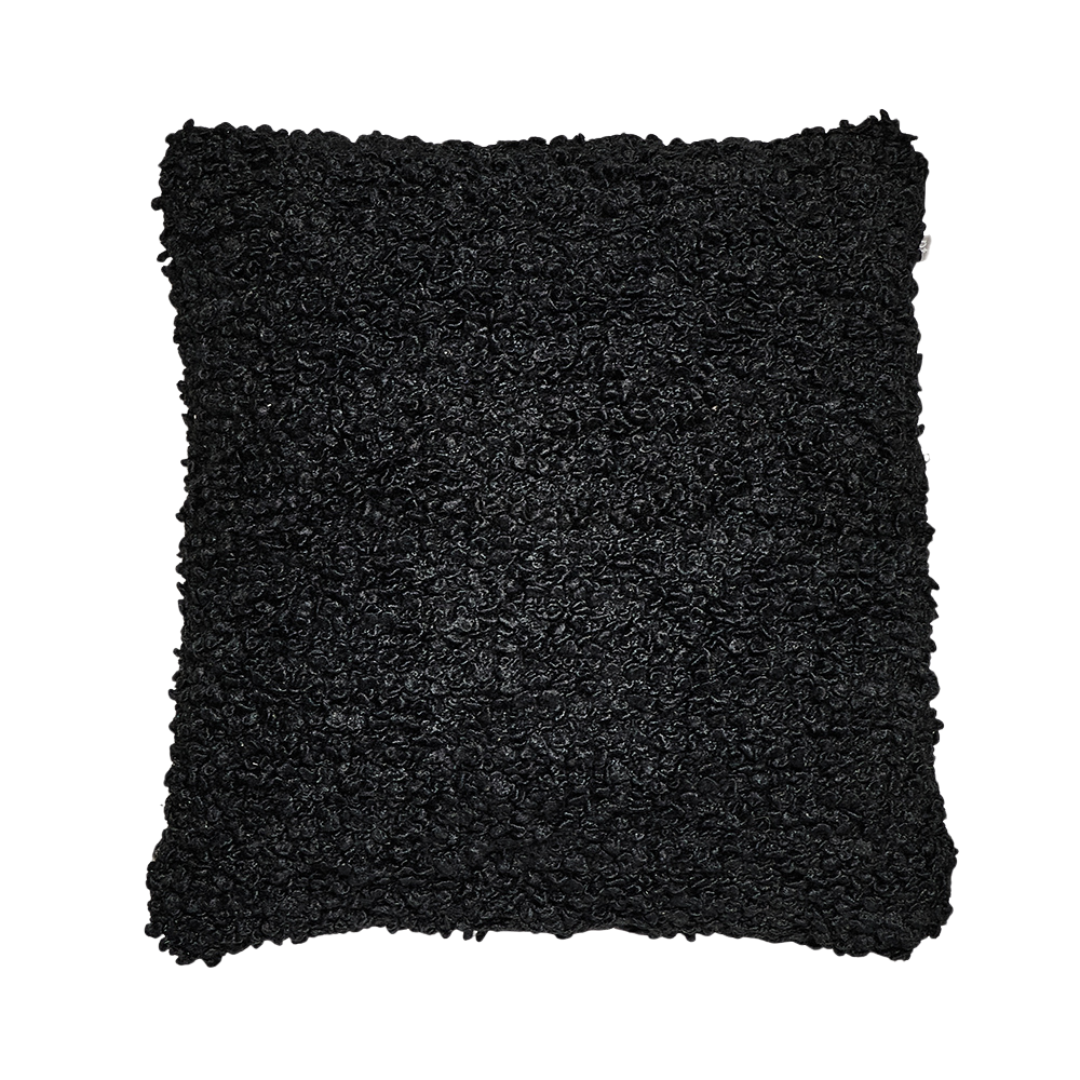Layla Cushion - Black Boucle - Purity Cotton - 45 x 45cm