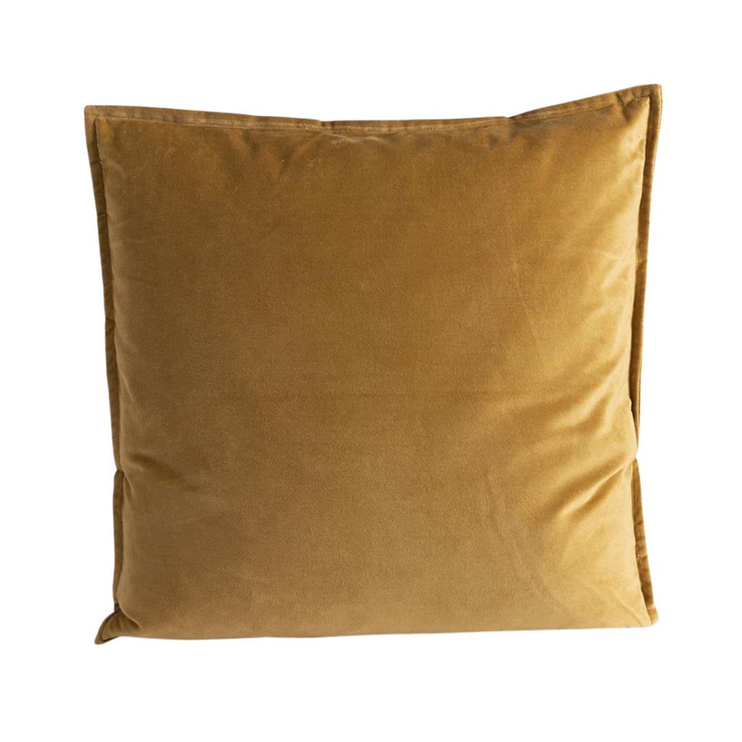 Vester Square Cushion - Warm Spice Velvet - Piping Edge - 50 x 50cm