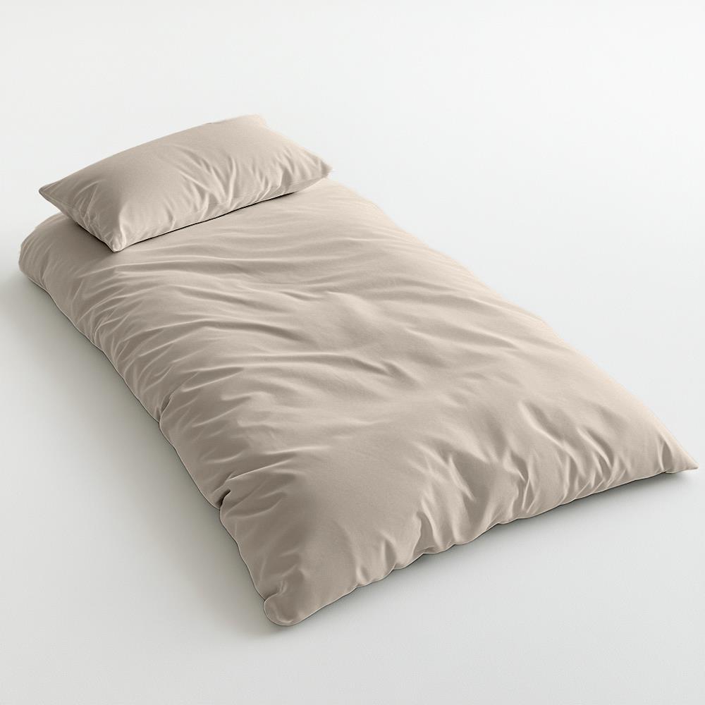 One Thirty Five Natural Stone Washed Cotton Single Duvet Cover & Pillowcase Set