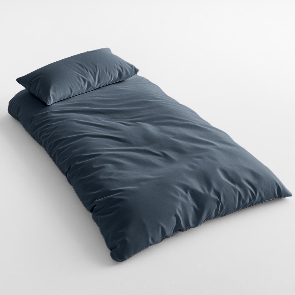 One Thirty Five Denim Blue Muslin Cotton Single Duvet Cover & Pillowcase Set