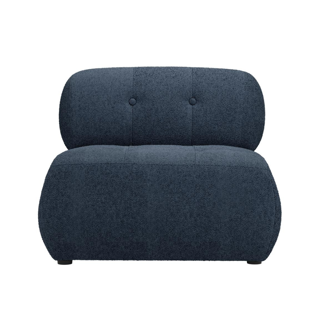 Stansfield Accent Chair - Midnight Blue Boucle Fabric Seat - Cushion Frame