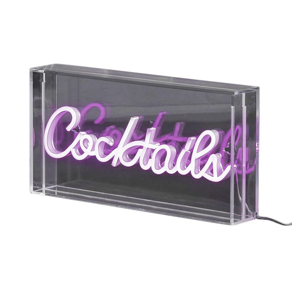 Cocktails neon light deals box