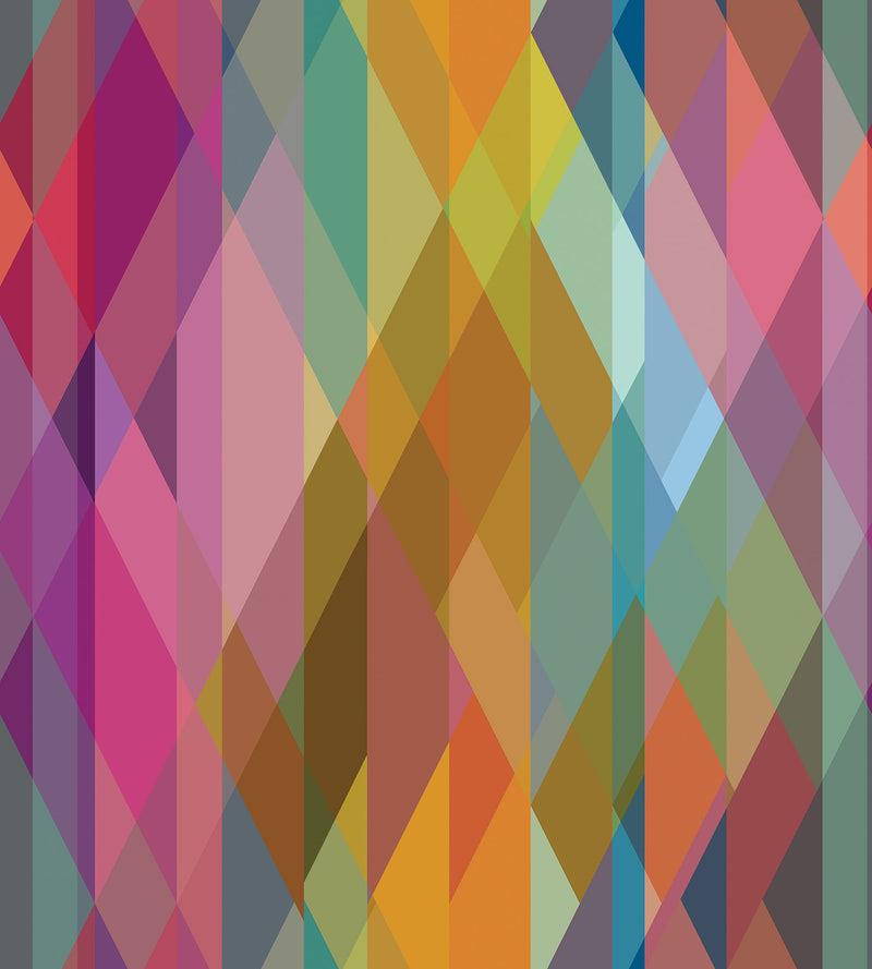 Cole & Son Wallpaper - Prism Geometric - Bright Multi on Fuchsia