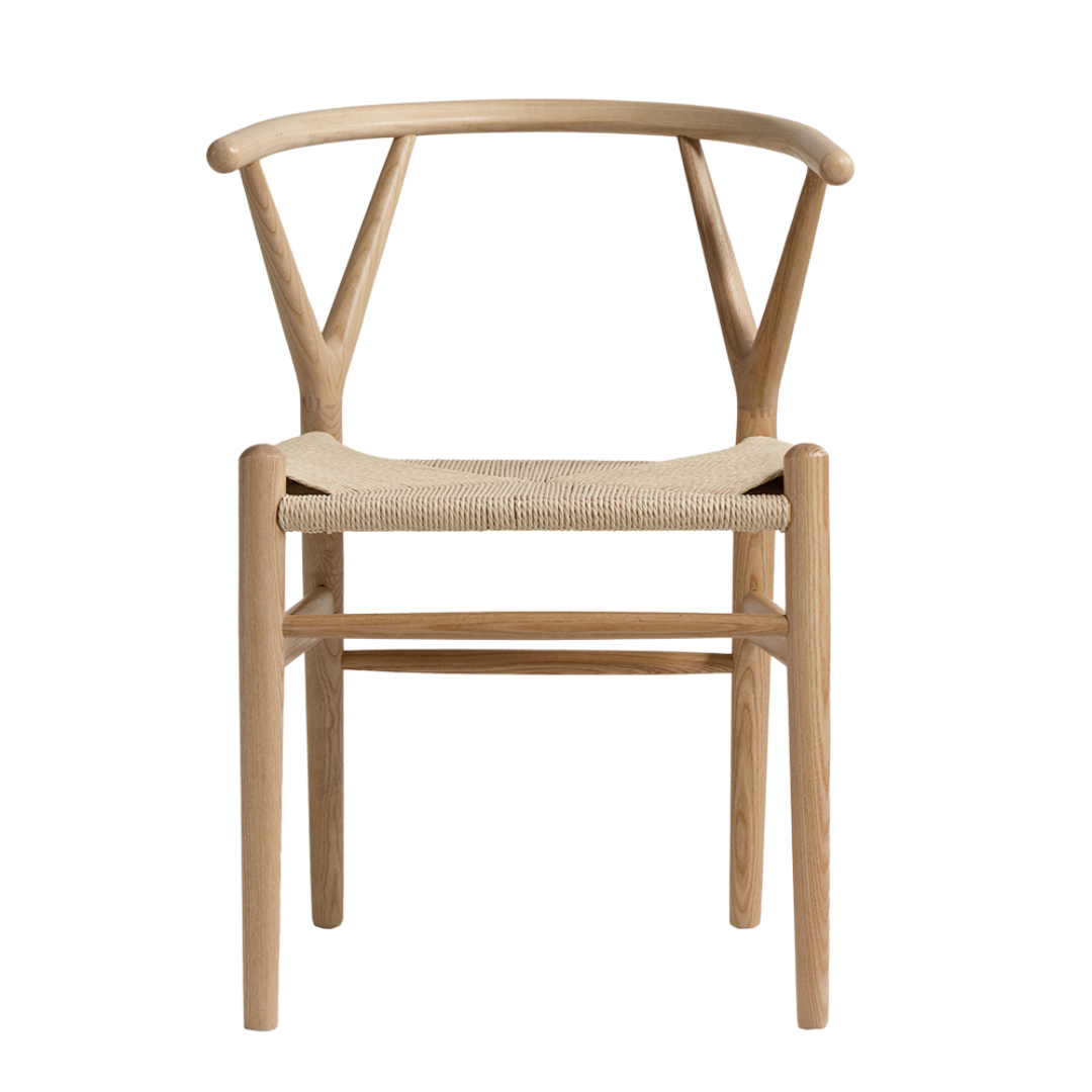 Wish Mid-Century Dining Chair - Natural Frame - Natural Seat