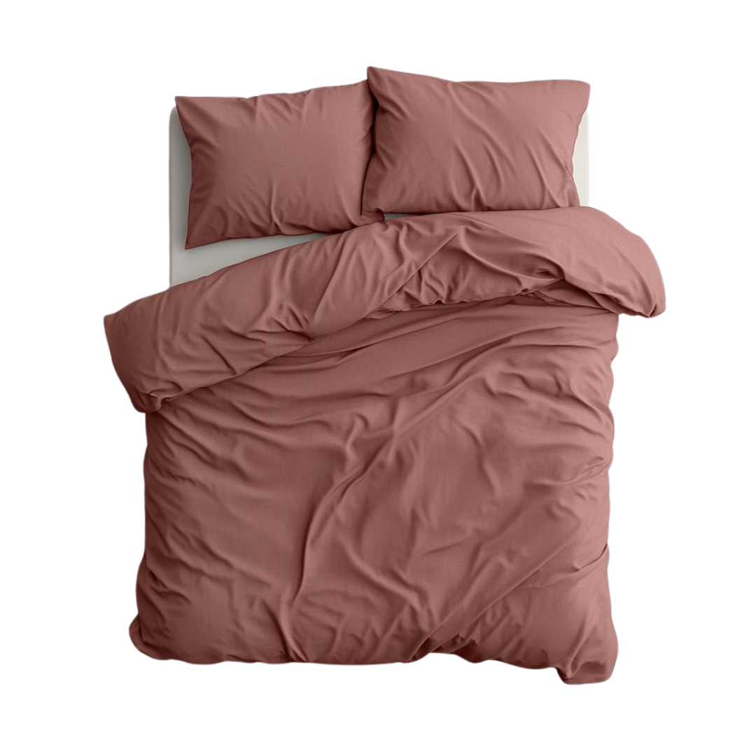 Duvet Cover & Pillowcase Set - Terracotta - Washed Cotton - King