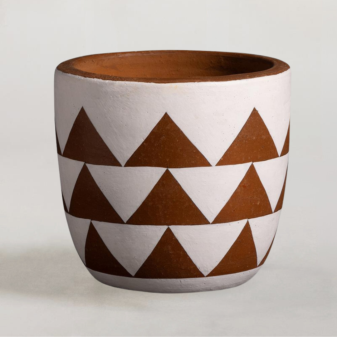 Mozambique Plant Pot - Triangle Clay Planter - 15cm