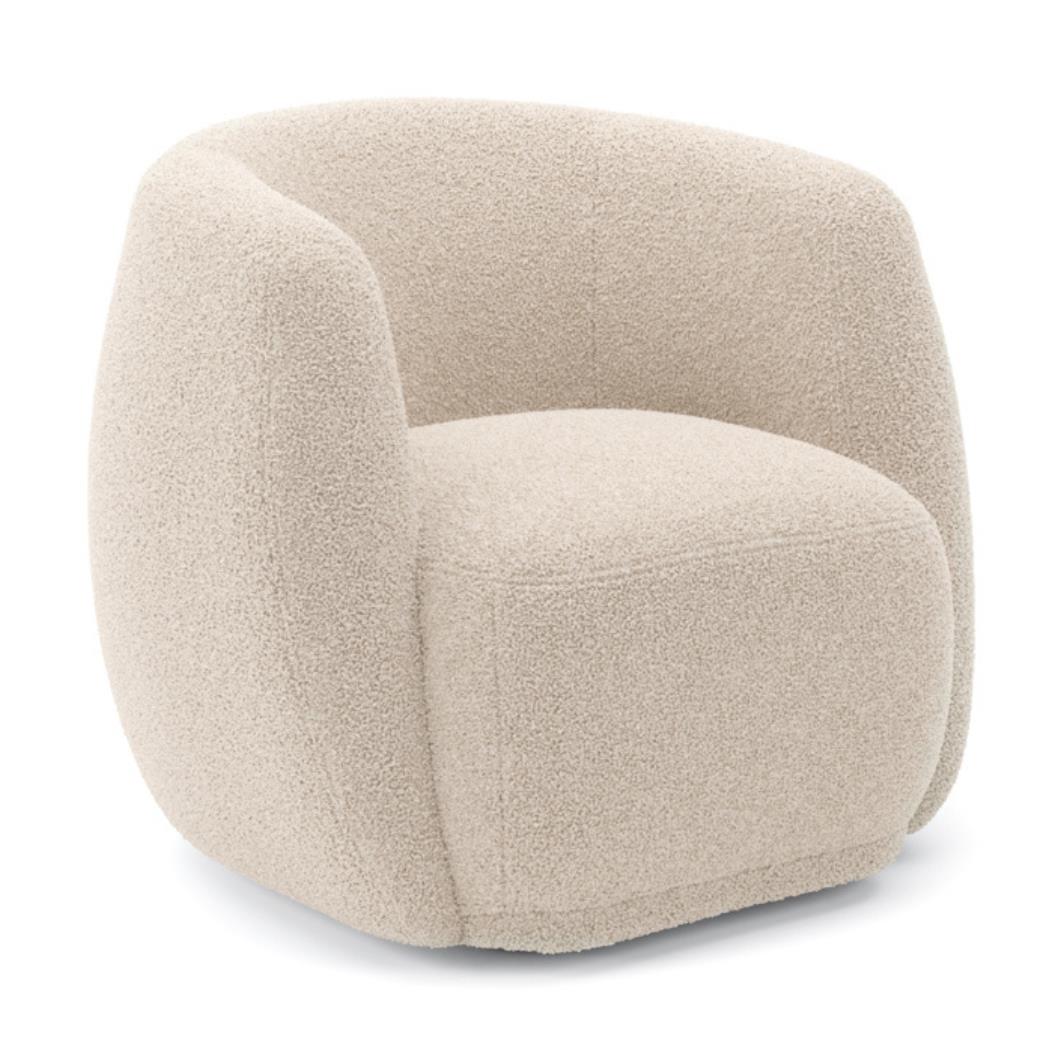 George Armchair - Cotton Sherpa Fabric Seat - Tub Frame