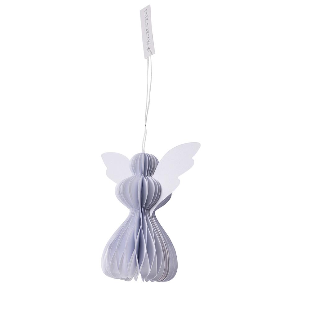 Traditional Nordic Christmas Bauble - White Angels - Paper - Pack Of 5