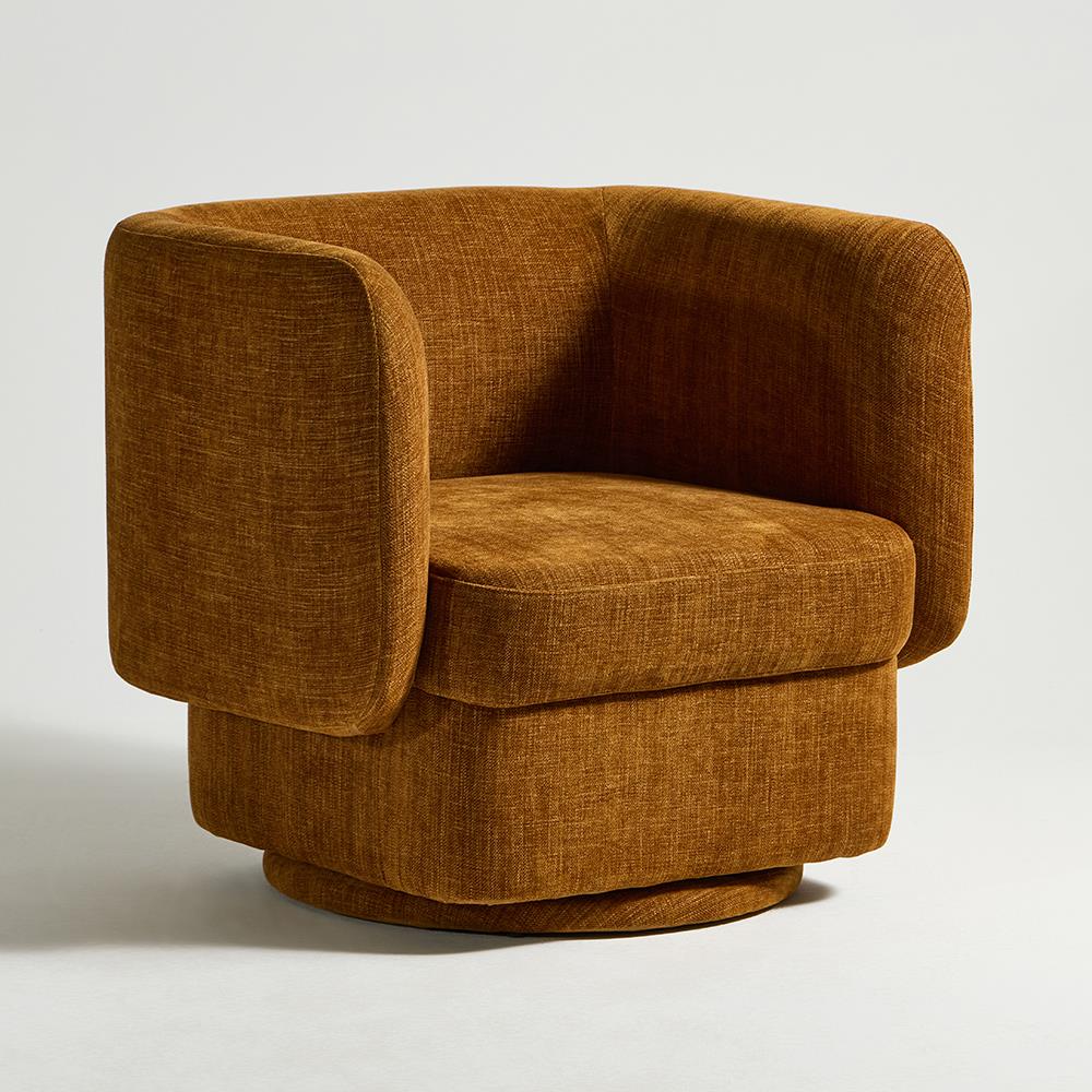 Sacramento Armchair - Fennel Seed Orange Fabric - Swivel Seat