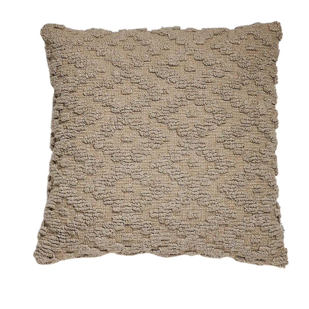 Antonio Square Cushion - Taupe - Woven Fabric Design - 50 x 50cm