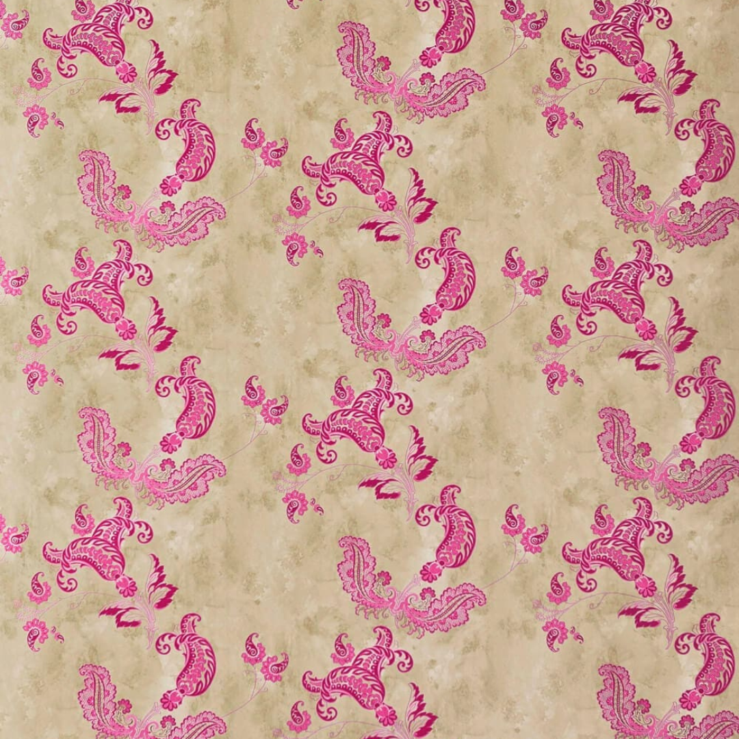 Barneby Gates Wallpaper - Paisley - Hot Pink