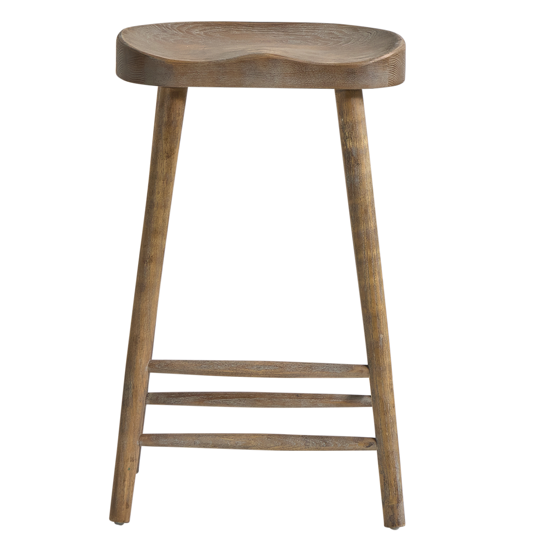 Shaker Bar Stool - Traditional Farmhouse Style - Weathered Elm Frame - 66cm