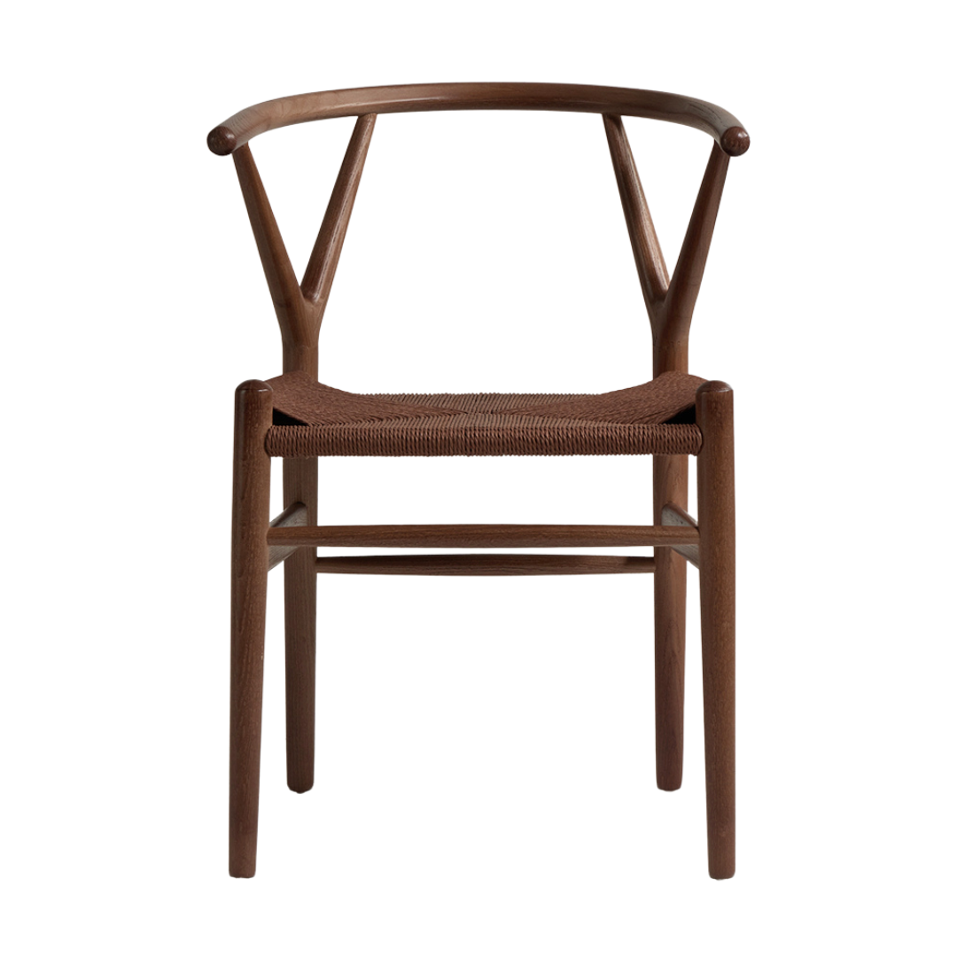 Wish Mid-Century Dining Chair - Brown Ash Frame - Brown Seat