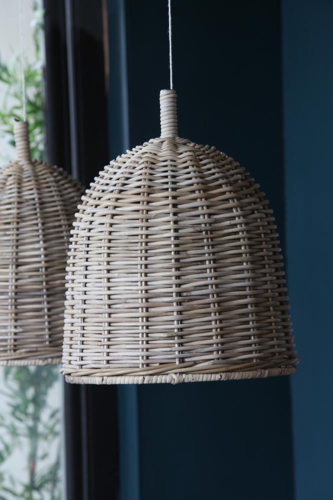 grey rattan lamp