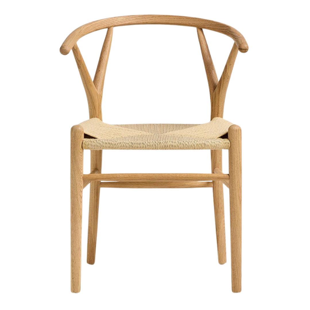 Wish Mid-Century Dining Chair - Brushed Natural Oak Frame - Natural Seat