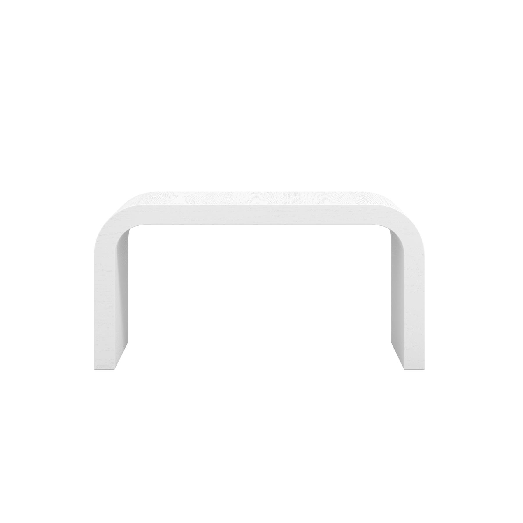 Bez  Coffee Table - Sleek White Finish Ash Veneer Curved Design - 45 x 90cm